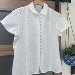Liz Claiborne White Women's Short Sleeve Blouse